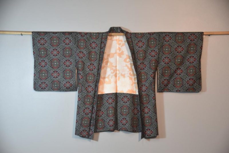 Vintage Silk Oshima Ikat Haori Jacket