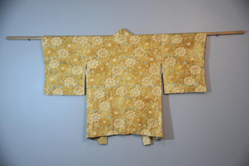 Mustard Shibori Vintage Silk Haori Jacket - Image 7