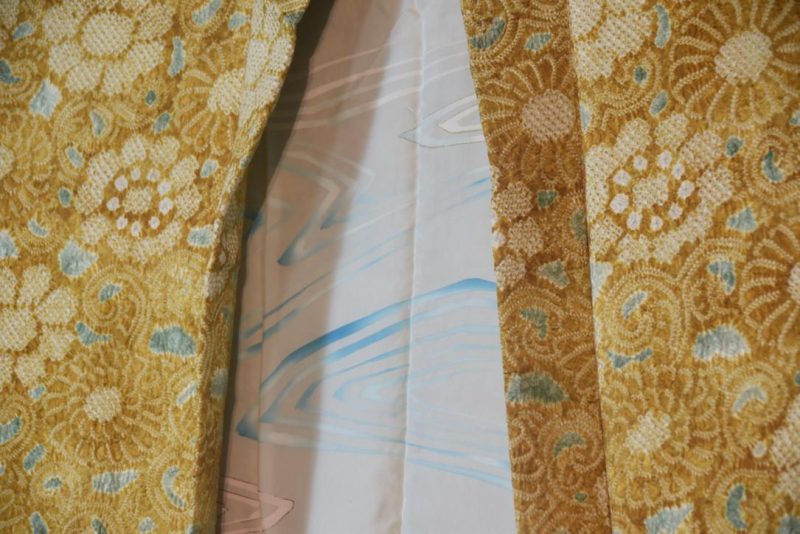 Mustard Shibori Vintage Silk Haori Jacket - Image 5