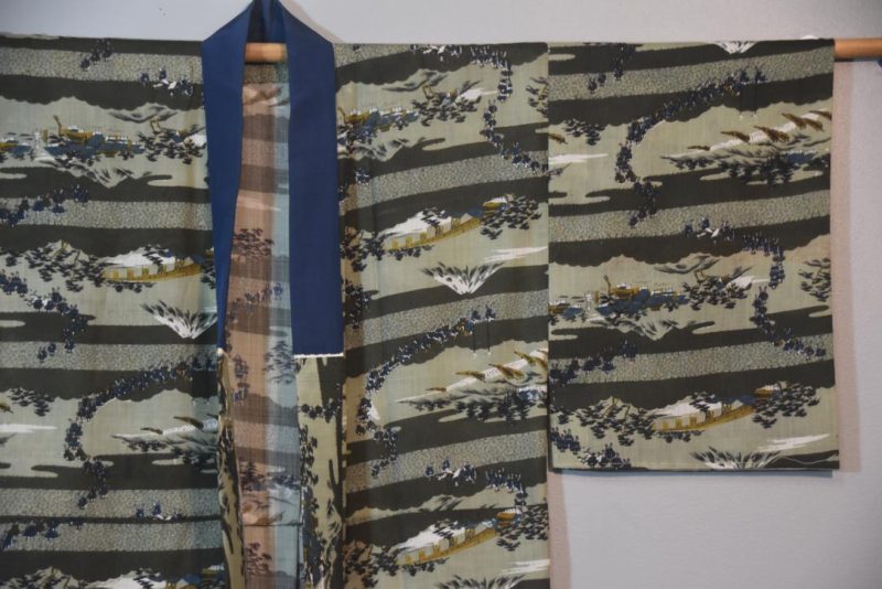 Light Wool Man's Kimono with Fuji Design - Image 5