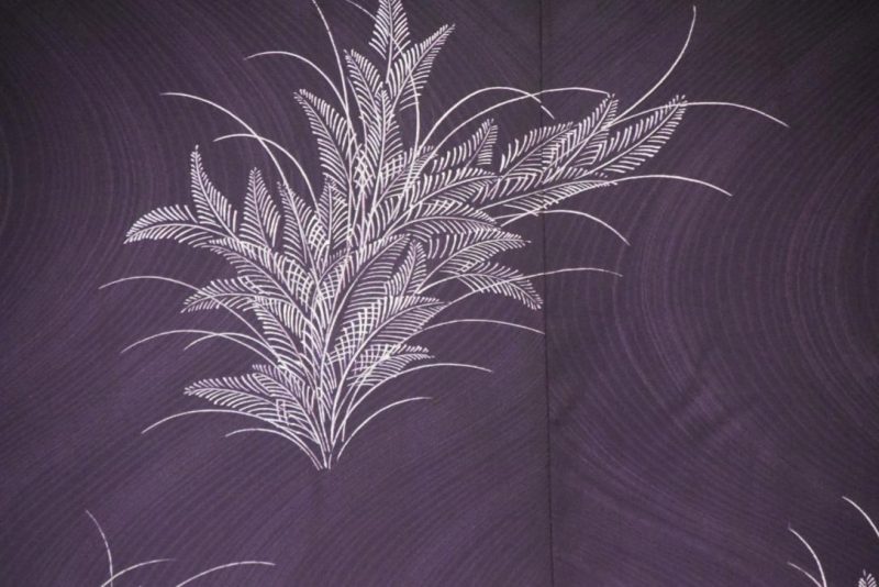 Purple and White Vintage Silk Haori Jacket - Image 2