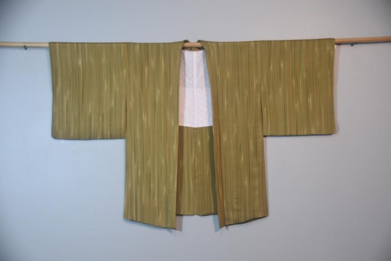 Soft Stripes Vintage Silk Haori Jacket - Image 5