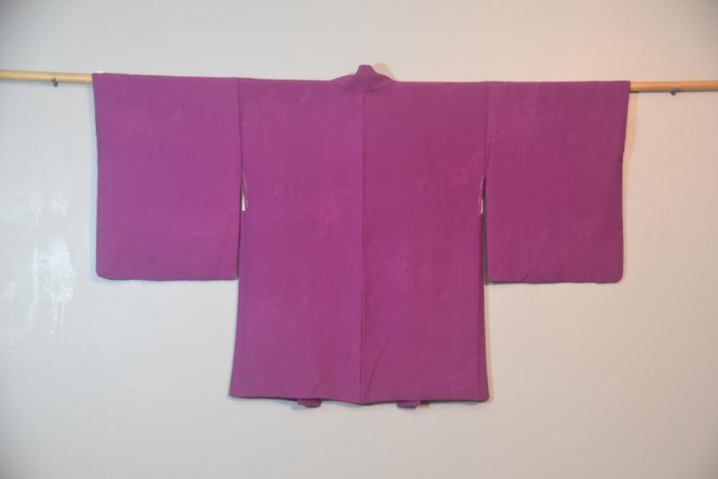 Mauve Jacquard Detail Vintage Silk Haori Jacket