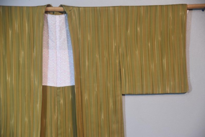 Soft Stripes Vintage Silk Haori Jacket - Image 4
