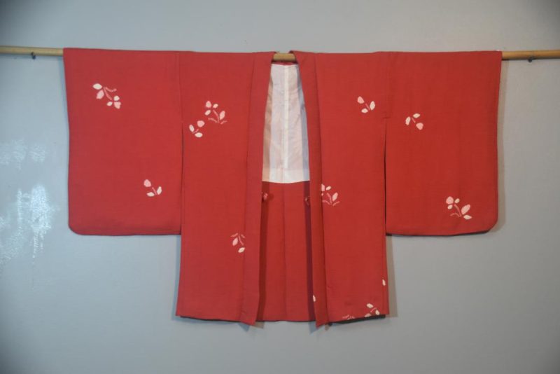 Shibori Detail Vintage Silk Haori Jacket - Image 6