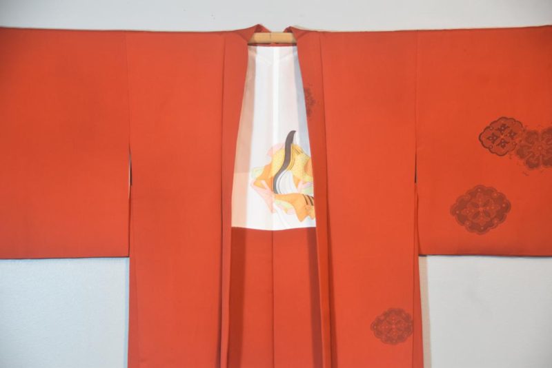 Rusty Red Vintage Silk Haori Jacket - Image 5