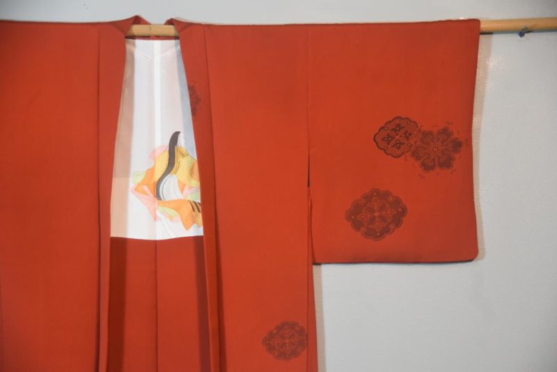 Rusty Red Vintage Silk Haori Jacket - Image 4