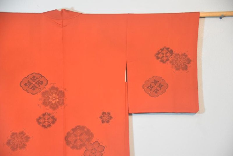 Rusty Red Vintage Silk Haori Jacket - Image 3