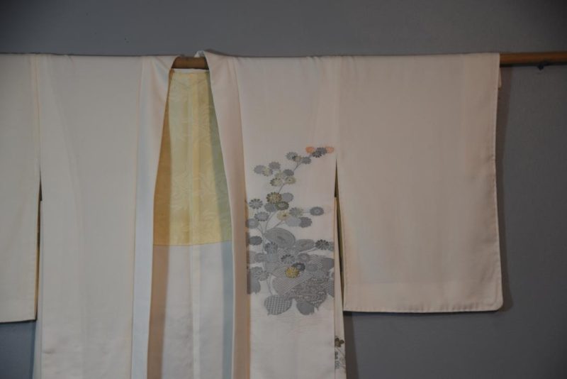 Ivory Silk Vintage Silk Haori Jacket - Image 6