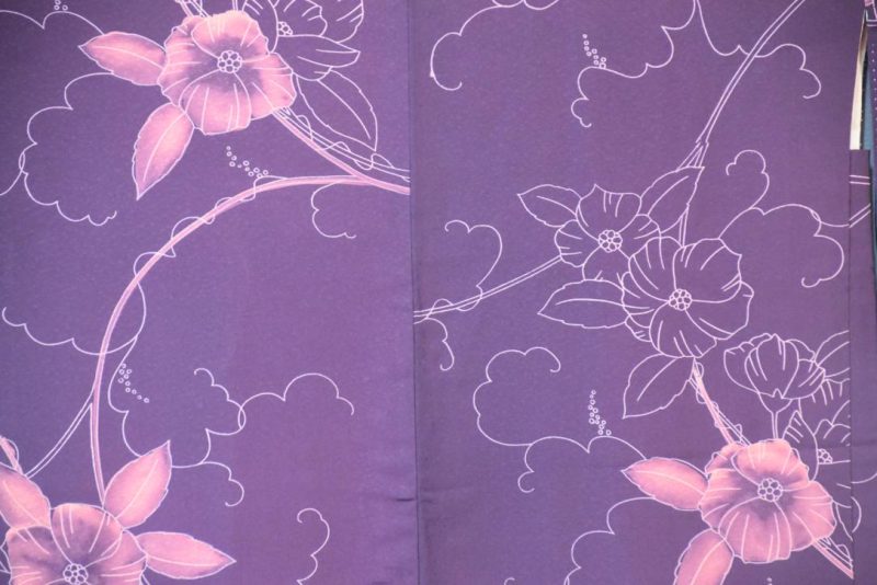 Deep Purple Vintage Silk Haori Jacket - Image 2