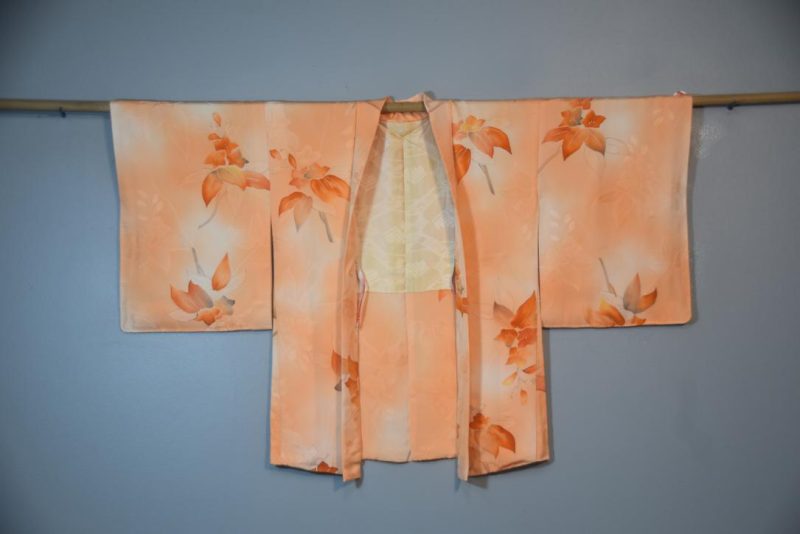 Peach Vintage Silk Haori Jacket - Image 5
