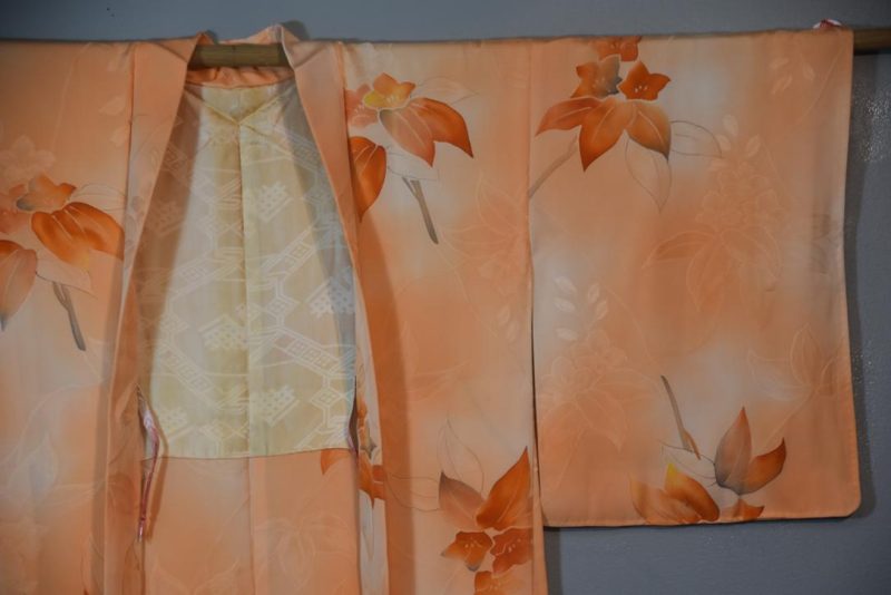 Peach Vintage Silk Haori Jacket - Image 3