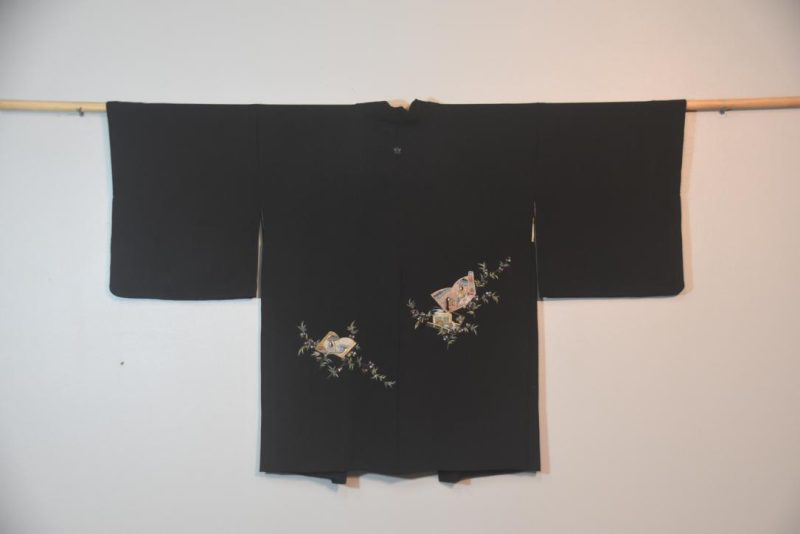Black Vintage Silk Haori Jacket