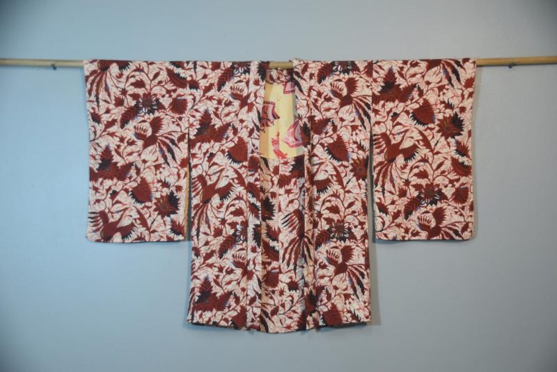 Intricate Design Vintage Silk Haori Jacket - Image 5