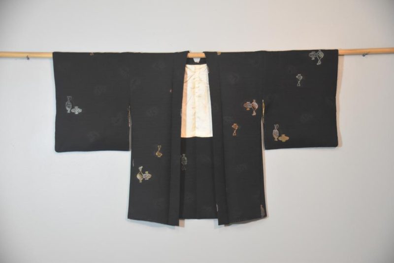 Metallic Vases Vintage Silk Haori Jacket - Image 5