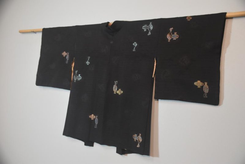 Metallic Vases Vintage Silk Haori Jacket - Image 3
