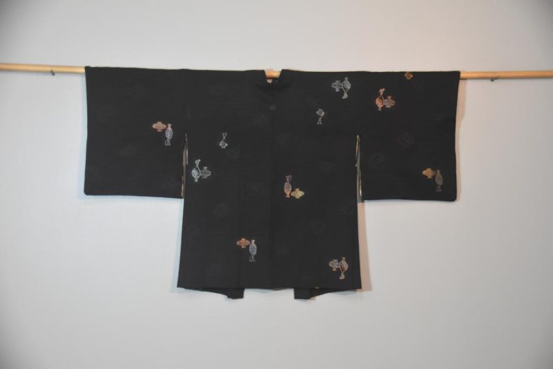 Metallic Vases Vintage Silk Haori Jacket