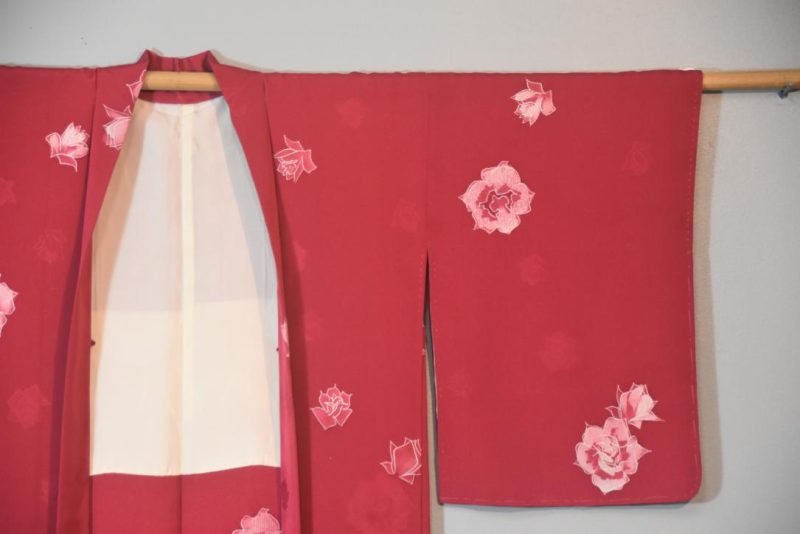Roses are Red Vintage Silk Haori Jacket - Image 6