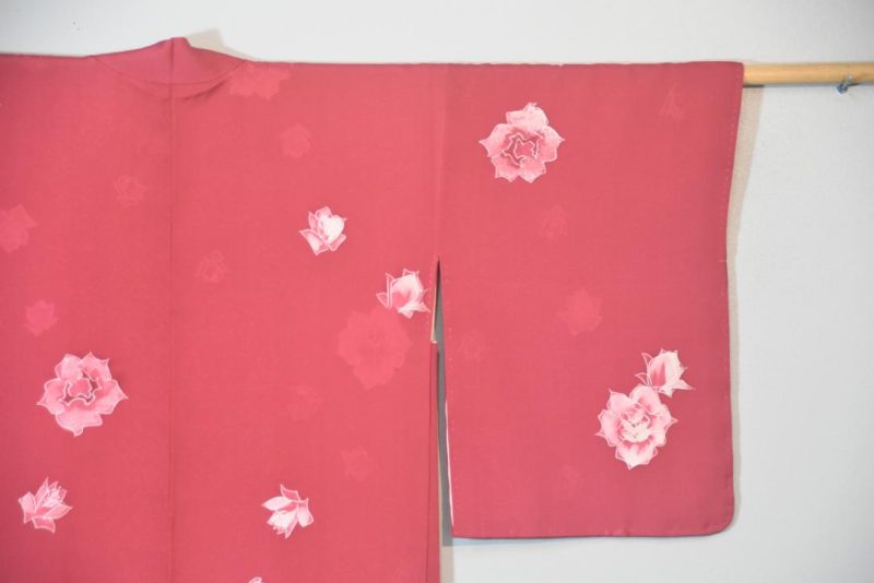 Roses are Red Vintage Silk Haori Jacket - Image 3