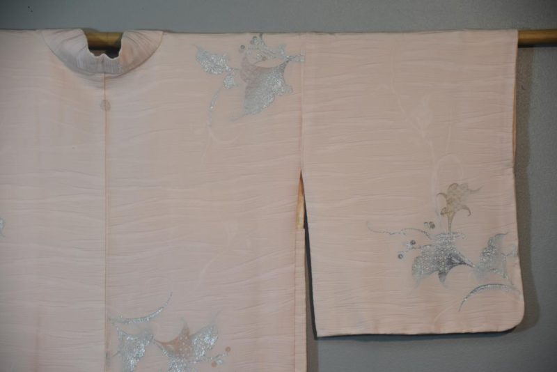 Pink Metallic Vintage Silk Haori Jacket - Image 3