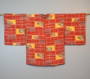 Red Vintage Silk Haori Jacket