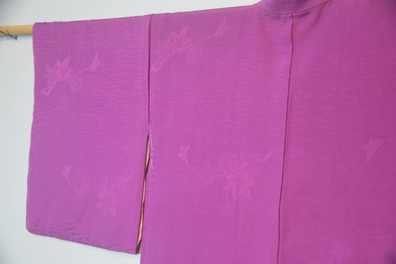 Purple Jacquard Vintage Silk Haori Jacket - Image 3