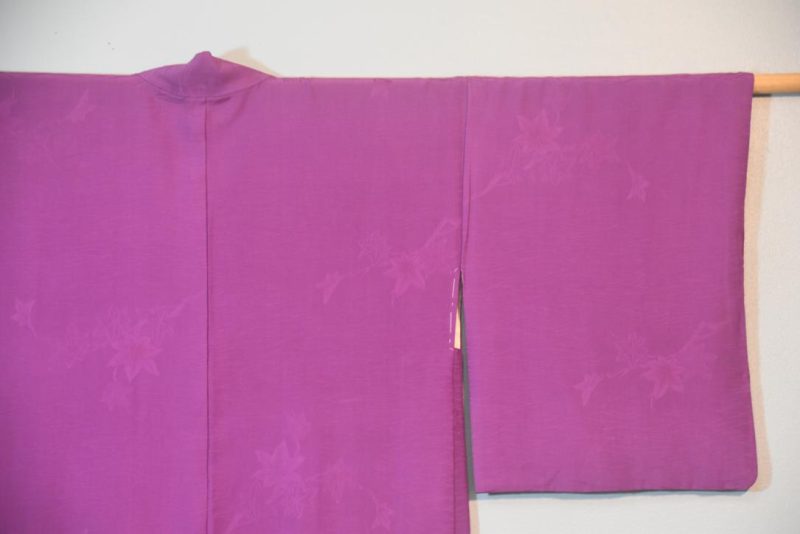 Purple Jacquard Vintage Silk Haori Jacket - Image 2