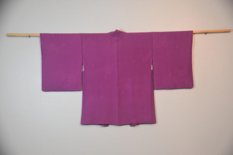 Purple Jacquard Vintage Silk Haori Jacket
