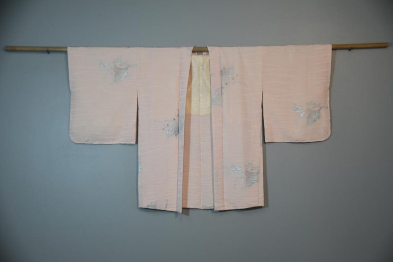 Pink Metallic Vintage Silk Haori Jacket - Image 5