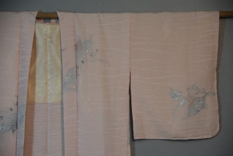 Pink Metallic Vintage Silk Haori Jacket - Image 4