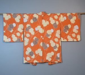 Bold Orange Vintage Silk Haori Jacket
