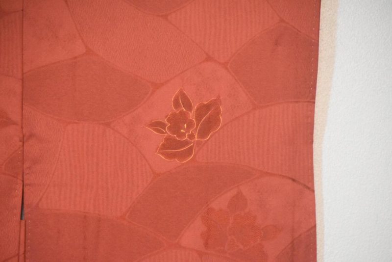 Deep Rust Red Vintage Silk Haori Jacket - Image 5