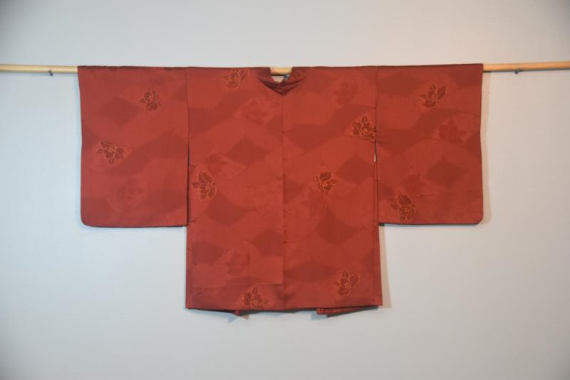 Deep Rust Red Vintage Silk Haori Jacket