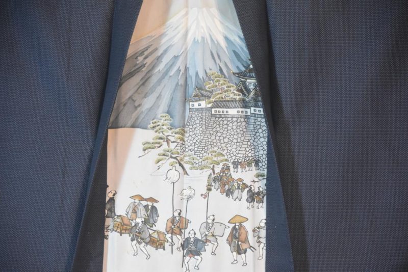 Mt Fuji Vintage Japanese Silk Mans Haori (Kimono Jacket) - Image 6