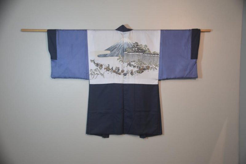 Mt Fuji Vintage Japanese Silk Mans Haori (Kimono Jacket)