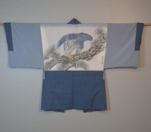 Japanese Hawk Vintage Silk Mans Haori (Kimono Jacket)