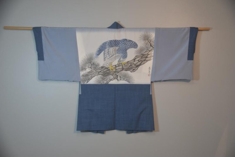 Japanese Hawk Vintage Silk Mans Haori (Kimono Jacket)
