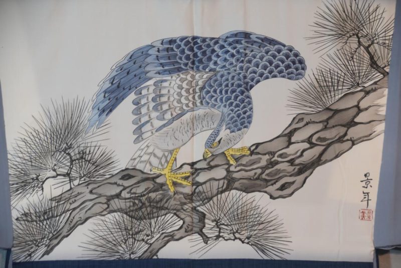 Japanese Hawk Vintage Silk Mans Haori (Kimono Jacket) - Image 2