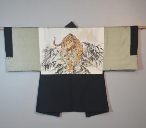 Tiger Vintage Japanese Silk Mans Haori (Kimono Jacket)