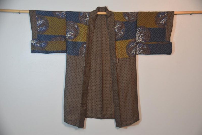 Dragon Vintage Japanese Silk Mans Haori (Kimono Jacket) - Image 6