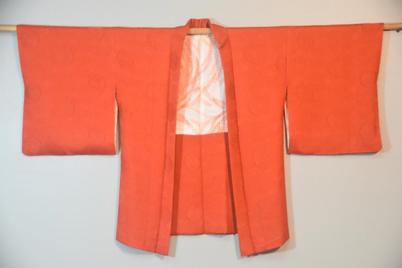 Russet Soft Silk Jacquard Haori Jacket - Image 4