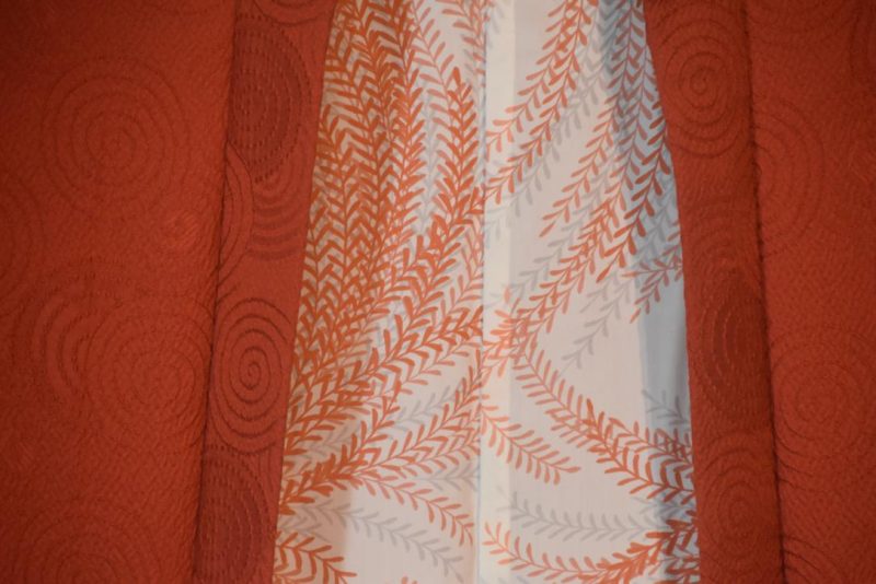 Russet Soft Silk Jacquard Haori Jacket - Image 3