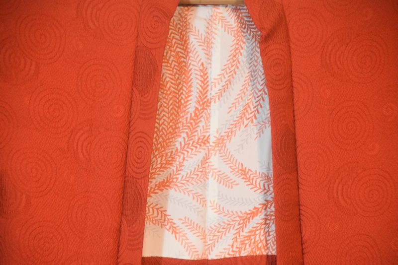 Russet Soft Silk Jacquard Haori Jacket - Image 5