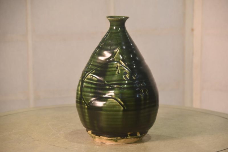 Japanese Oribe Pottery Vase Height:235mm