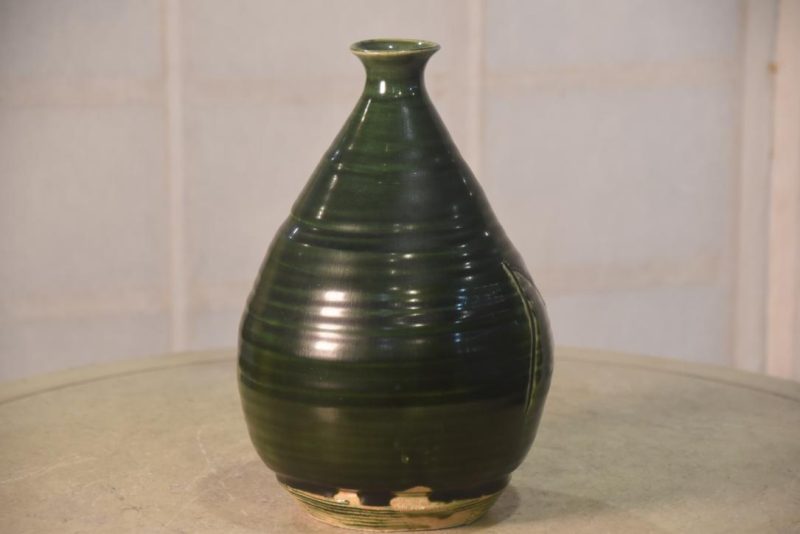 Japanese Oribe Pottery Vase Height:235mm - Image 4