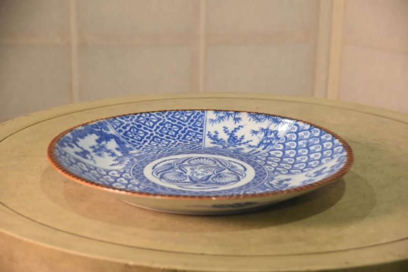 Japanese Blue and White Inban Plate Width:310mm - Image 7