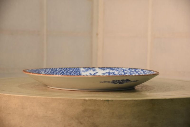 Japanese Blue and White Inban Plate Width:310mm - Image 6