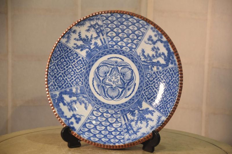 Japanese Blue and White Inban Plate Width:310mm