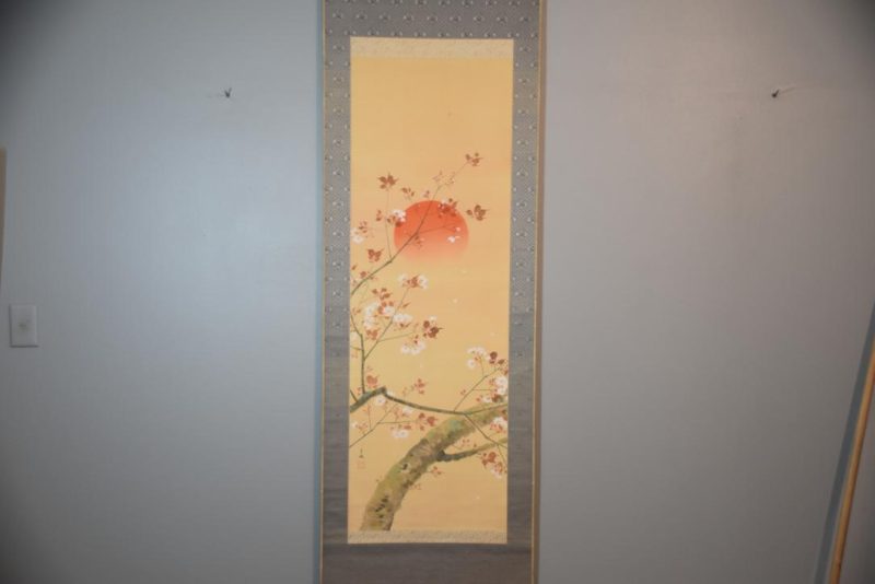 Rising Sun and Cherry Blossom Scroll