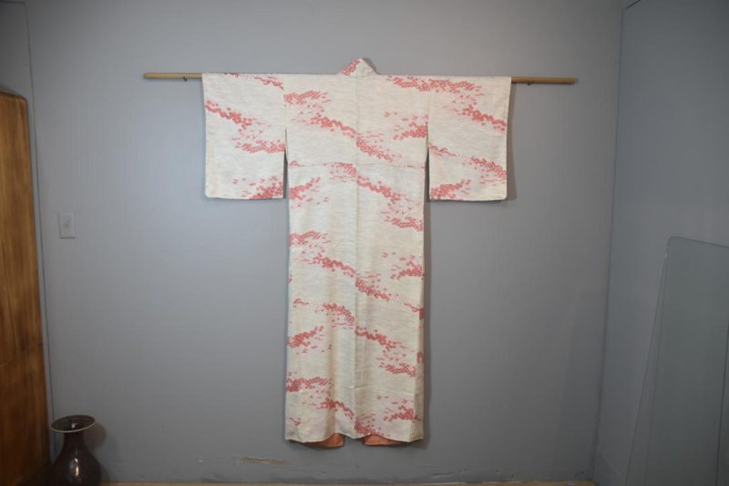 Flowers and Waves Japanese Silk Kimono